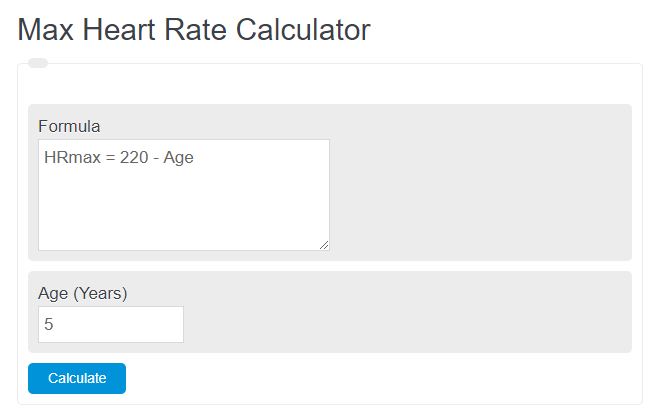 max heart rate calculator