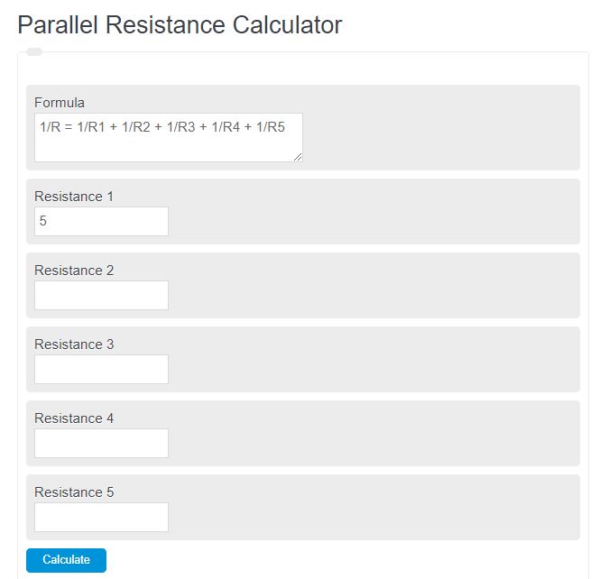 parallel resistance calculator