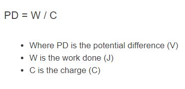 potential difference formula