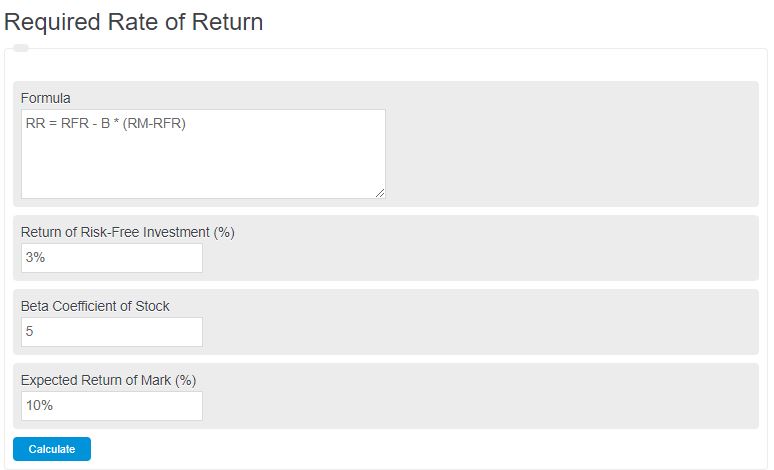 required rate of return calculator