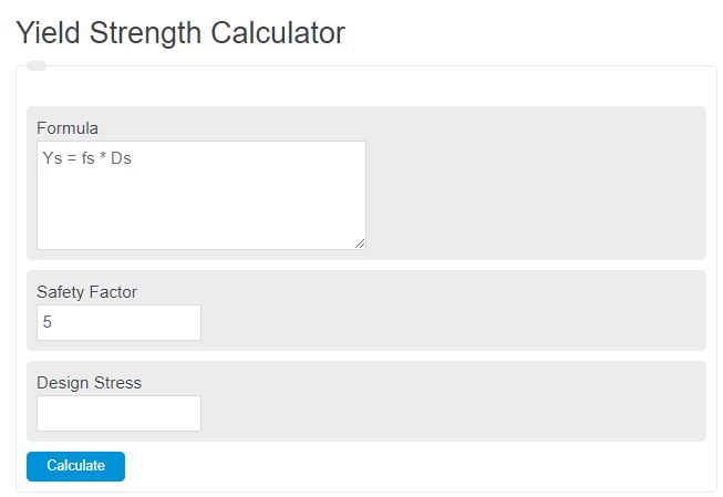yield strength calculator