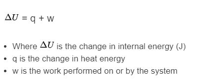change in internal energy formula