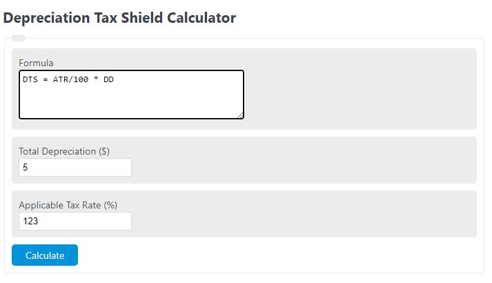 depreciation tax shield calculator
