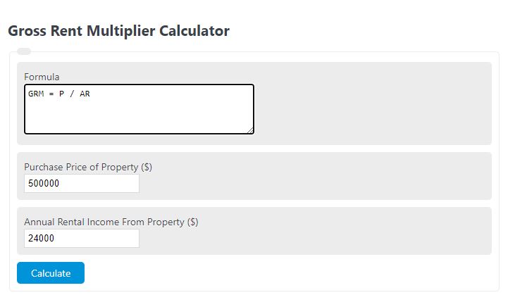 gross rent multiplier calculator