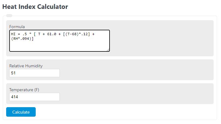 heat index calculator