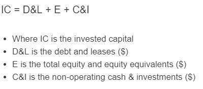 invested capital formula