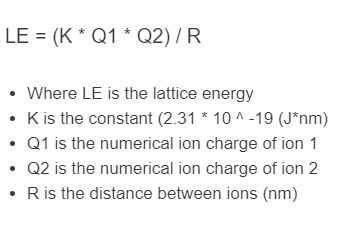 lattice energy formula