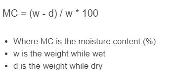 moisture content formula