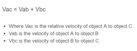 relative velocity formula