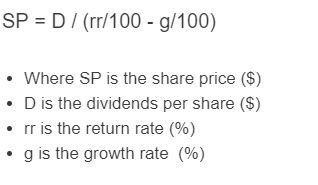 share price formula