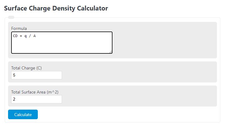 surface charge density calculator