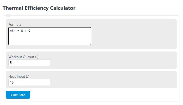 thermal efficiency calculator