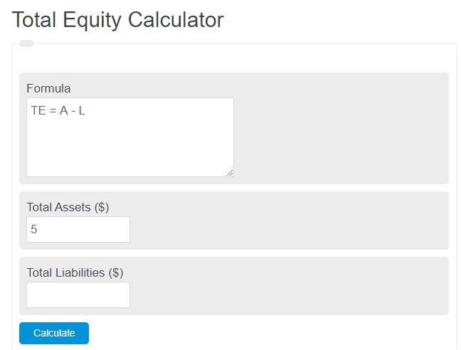 total equity calculator