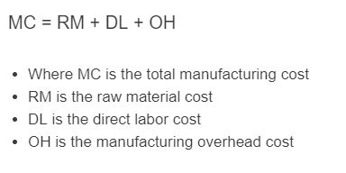 total manufacturing cost formula