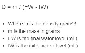 water displacement formula