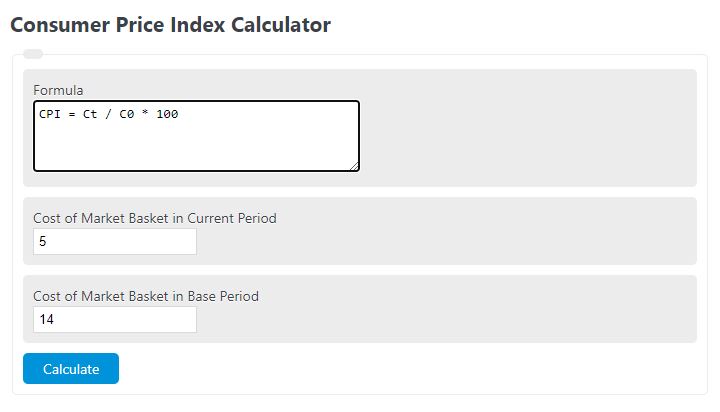 consumer price index calculator