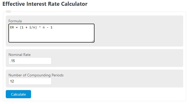 effective interest rate calculator