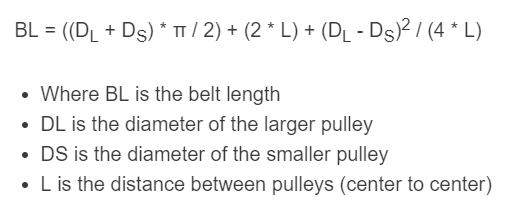 belt length formula