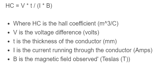 hall coefficient formula