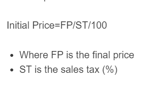 reverse sales tax formula