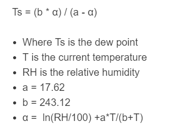 dew point formula