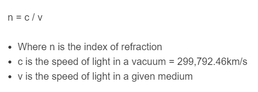 index of refraction formula
