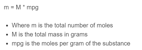 grams to moles formula