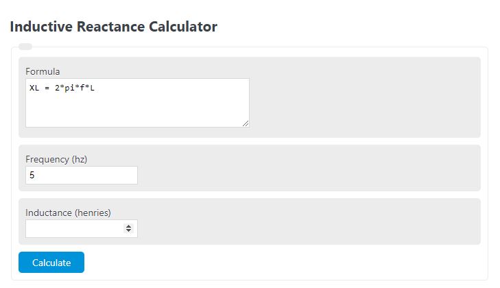 inductive reactance calculator