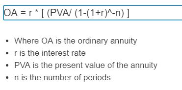ordinary annuity formula