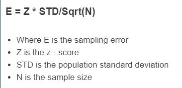 sampling error formula