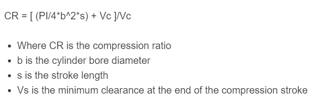 compression ratio formula