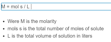 molarity formula