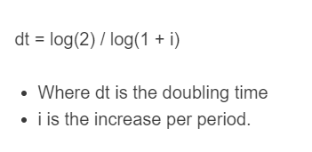doubling time formula