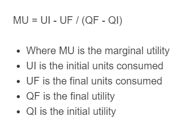 marginal utility formula