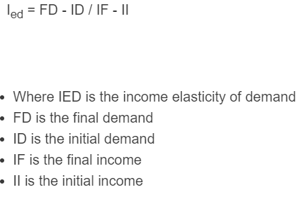 income elasticity of demand formula