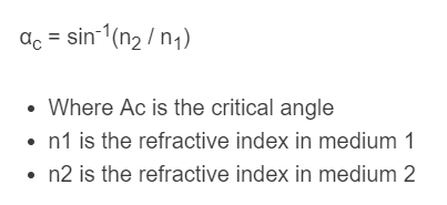 critical angle formula