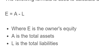 owner's equity formula