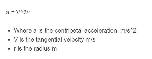 centripetal acceleration formula
