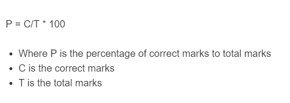 marks percentage formula