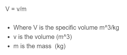 specific volume formula