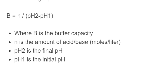 buffer capacity formula