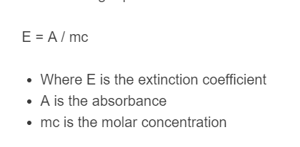 extinction coefficient formula