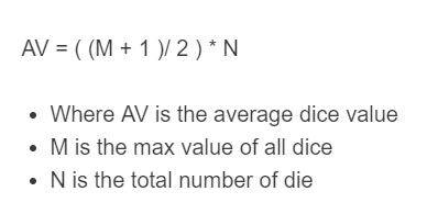 dice average formula