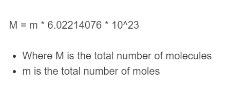 mole to molecules formula