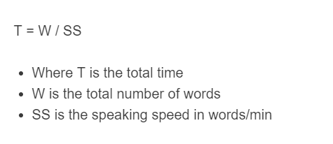 speech length formula