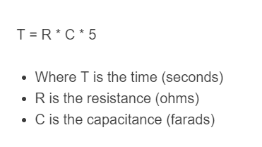 capacitor charge time formula