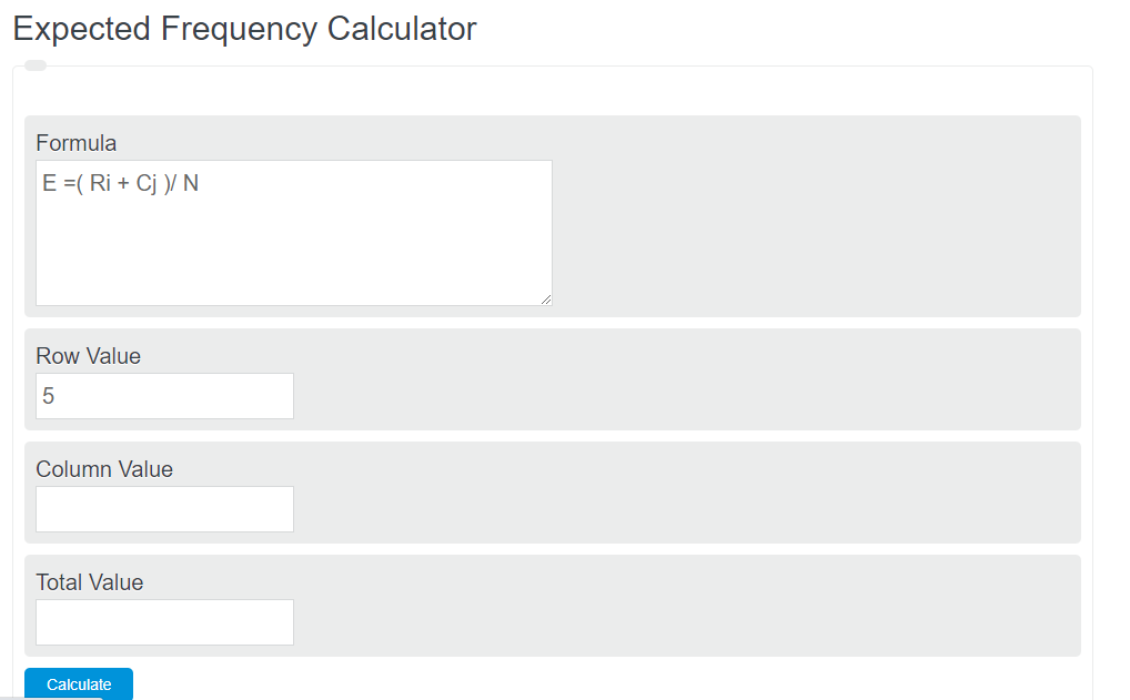 expected frequency calculator