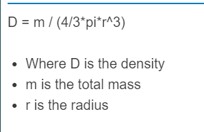 density of sphere formula
