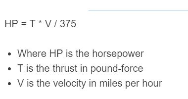 thrust to horsepower formula