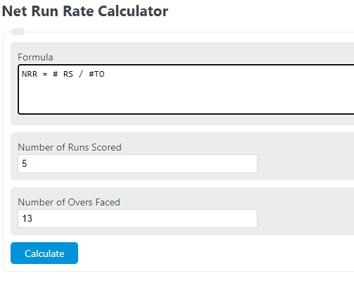 net run rate calculator